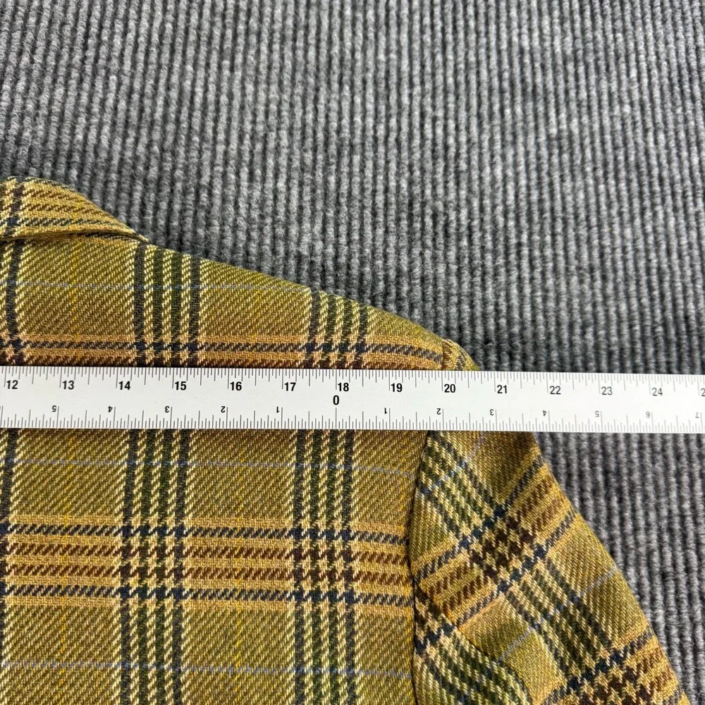 Vintage Daks Signature Sport Coat 44R Taupe Glen Plaid Wool Made In Britain